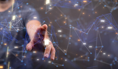Communication technology for internet business. Global world network