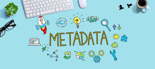 Metadata with a computer keyboard and a mouse