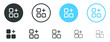 © icons gate - layout grid add icon. grid menu icon sign. Thin, line, outline icons