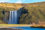 Spectacular skogafoss hiking track and waterfall