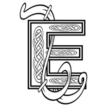 Celtic Letter E Illustration In Vector Format