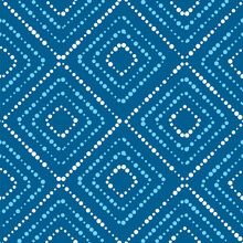 Rhombus Plaid Concept Seamless Pattern. Modern Simple Dots Repeatable Motif In Shabby Messy Stile. Vector Illustration.