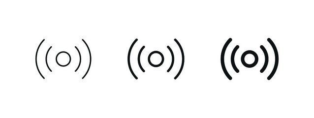 Fototapete - wireless Network signal icon . nfc broadcast internet connection icons	
