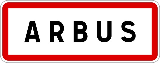 Panneau entrée ville agglomération Arbus / Town entrance sign Arbus