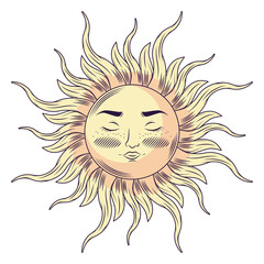 Wall Mural - mystic sun symbol