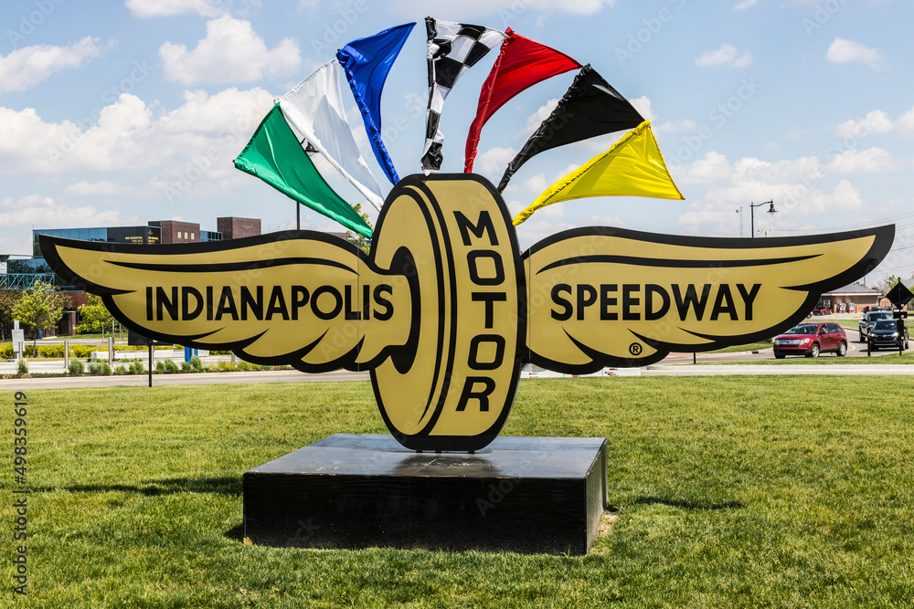Indianapolis Motor Speedway logo. Hosting the Indy 500 and Brickyard ...