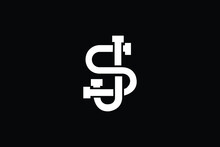 Abstract Letter SJ Logo Design. Creative, Premium Minimal Emblem Design Template. Graphic Alphabet Symbol For Corporate Business Identity. Initial S J Vector Element