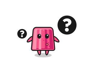 Wall Mural - Cartoon Illustration of jelly with the question mark