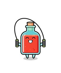 Wall Mural - square poison bottle character cartoon with skipping rope