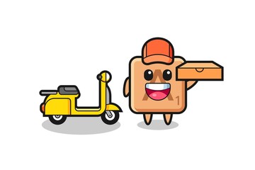 Sticker - Character Illustration of scrabble as a pizza deliveryman