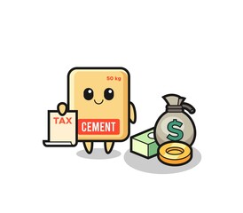 Poster - Character cartoon of cement sack as a accountant