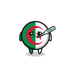 Poster - algeria flag mascot character with fever condition