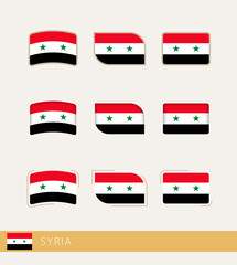 Sticker - Vector flags of Syria, collection of Syria flags.