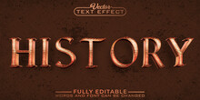 Worn Brown History Vector Editable Text Effect Template