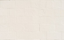 Painted Brick Wall Close-up, Light Cream Color, Background