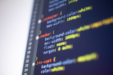 css stylesheet on a screen, programming concept