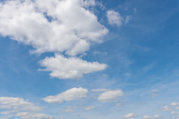 Wall Mural - blue sky with white clouds  - sky replacements texture background