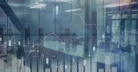 Poster - Animation of statistics and financial data processing over office