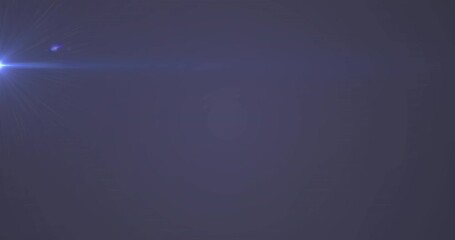 Wall Mural - Animation of glowing blue light over spots of light on purple background