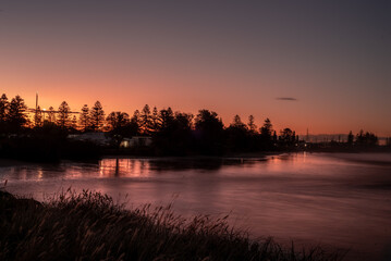 Wall Mural - sunset over the beach