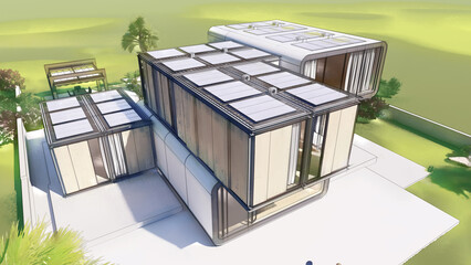 Aufkleber - Modern architecture home design