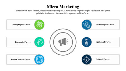 Wall Mural - infographic presentation template of the micro-marketing strategy used over a target group of custom