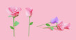 © HstrongART - 3d cute rose bud element set