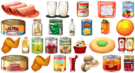 Wall Mural - Set of different foods