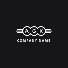 Wall Mural - AGK letter logo design on black background. AGK  creative initials letter logo concept. AGK letter design.