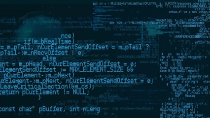 Wall Mural - animation of computer code processing on navy background