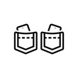 Black line icon for pockets