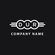 DUR Letter Logo Design On Black Background. DUR  Creative Initials Letter Logo Concept. DUR Letter Design.