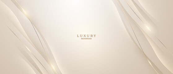 golden luxury background with elegant golden line elements modern 3d abstract vector illustration de