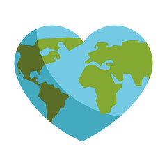 Wall Mural - earth with heart shape