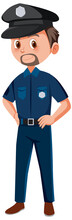 Policeman In Blue Uniform