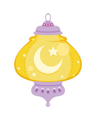 Poster - arabic lamp with moon