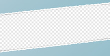 Vector Blue Colored Torn Paper Banner With Ripped Edges With Space For Your Text On Transparent Background
