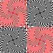 © vandana - Abstract Red Black White Geometric Pattern with Waves. Striped Structural Texture. Raster Illustration.Red Black white stripes made in illustrator and rasterized.Stripes pattern for backgrounds.