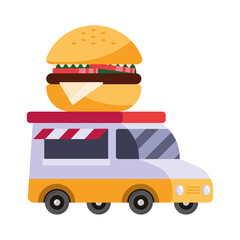 Wall Mural - hamburger truck fast food