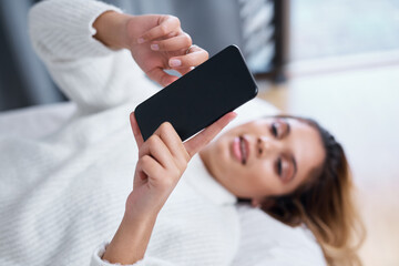 Poster - My friend sent me this link, lets see what it is.... Shot of a young woman using her cellphone while lying on her bed.