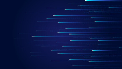 Poster - Dark blue digital lines with big data technology background