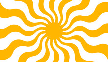 Retro Banner With Sun And Rays In Style Of 70s