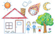 © GraphicsRF - Simple children doodle drawing on paper