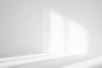 Fototapete - Abstract white studio background for product presentation. Empty room with shadows of window. Display product with blurred backdrop.