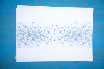 Wall Mural - network connection on white paper. internet. communication