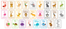 Flashcard Letters For Kids, Learn Letters From A To Z With Animal Theme