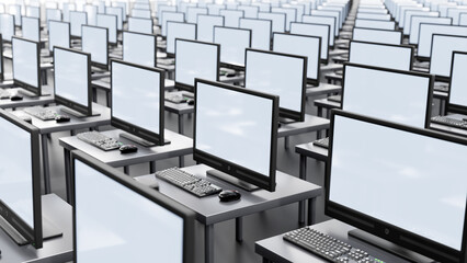 Wall Mural - communication of multiple computers and data transmission on the internet.