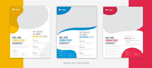 Wall Mural - Professional Corporate flyer design template layout, business colorful A4 Size leaflet vector