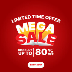 Wall Mural - mega sale promotion design template. business vector illustration