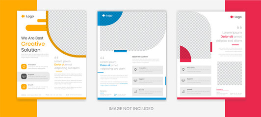 Wall Mural - Clean Corporate Flyer design template set, business flyer  layout editable vector, minimal flyer, pamphlet, poster 